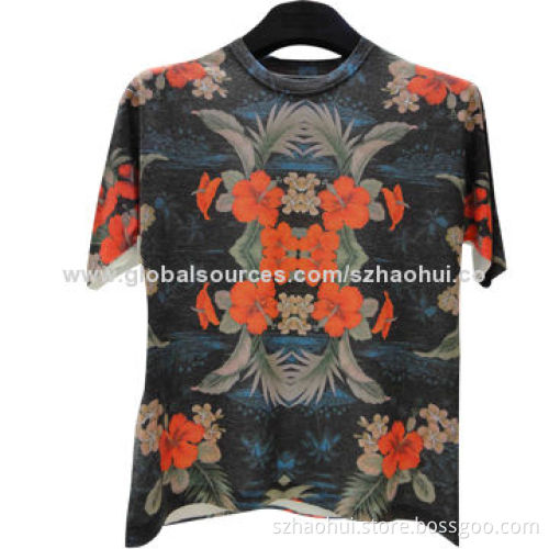 Men's new design fashionable t-shirt with plastisol print, OEM brand is available